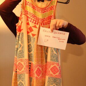 Women's Kavita Bhartia Orange multicolor Dress - LARGE